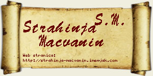 Strahinja Mačvanin vizit kartica